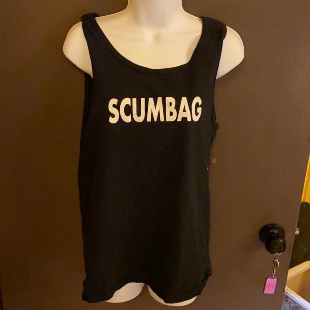 Scumbag Punk Black Tanktop locally screen printed by allhallowsllc